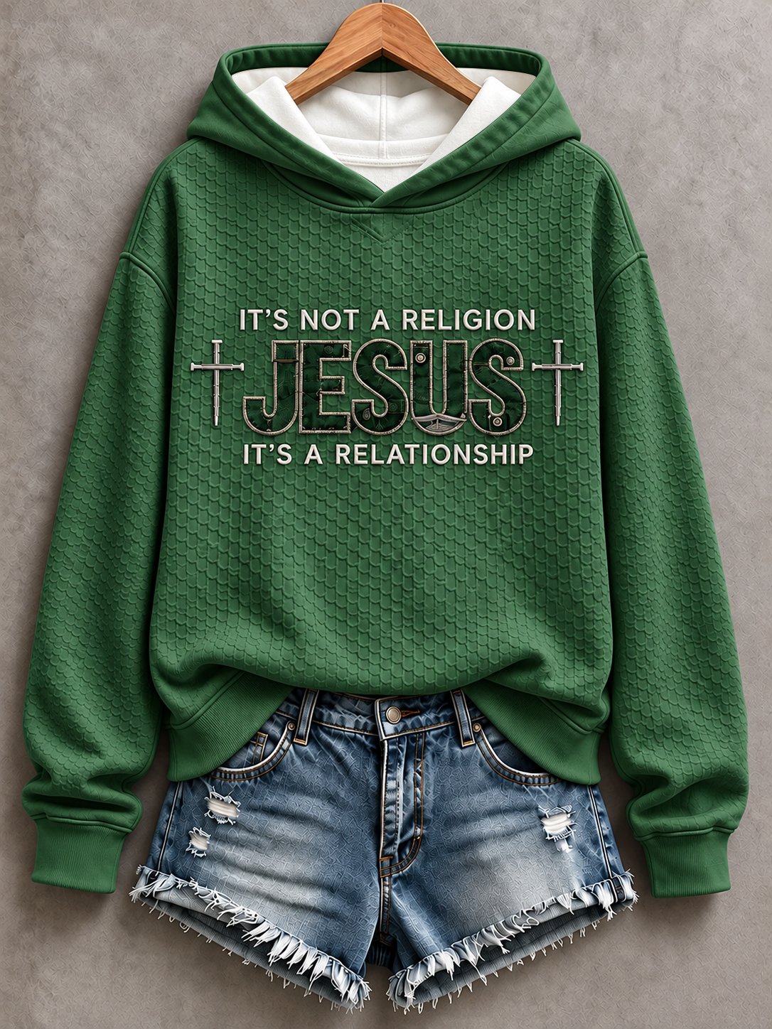 Women's Casual "Faith" Cross-Print Sweatshirt