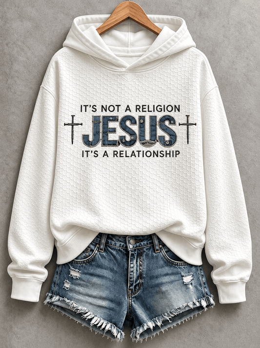 Women's Casual "Faith" Cross-Print Sweatshirt