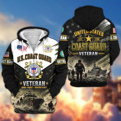 Premium US Veterans Zip Up Hoodie CPHN160912, Gifts For US Veterans, Gifts For Veterans Day.