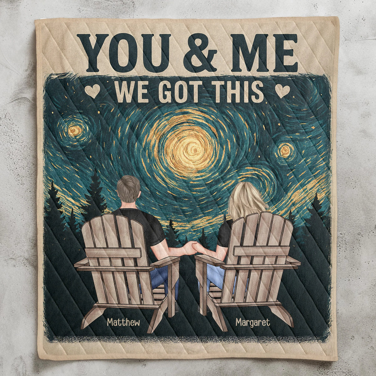 You & Me We Got This Couple Anniversary Gift - Custom Quilt Set