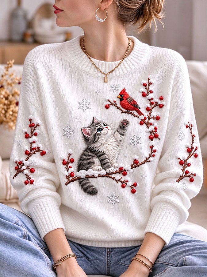 Women's Casual Print Knit Top