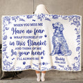 Toile De Jouy Dog Memorial Gift For Dog Mom - Personalized Wearable Blanket Hoodie