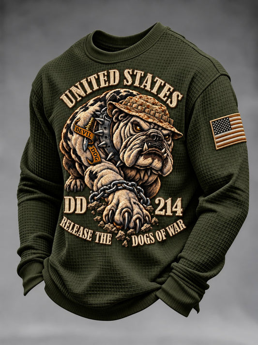 Men's U.S. Veterans Printed Waffle-Knit Top