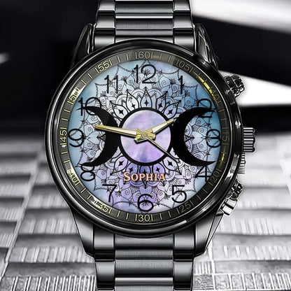 Lunar Goddess Watch – Personalized Mandala Design for Moon Lovers