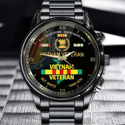 Personalized All Gave Some 58479 Gave All Vietnam Veteran Watch