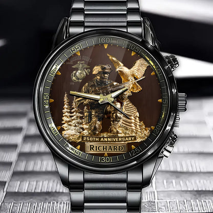 250th Anniversary - Personalized Veteran Custom Name & Military Branch Watch