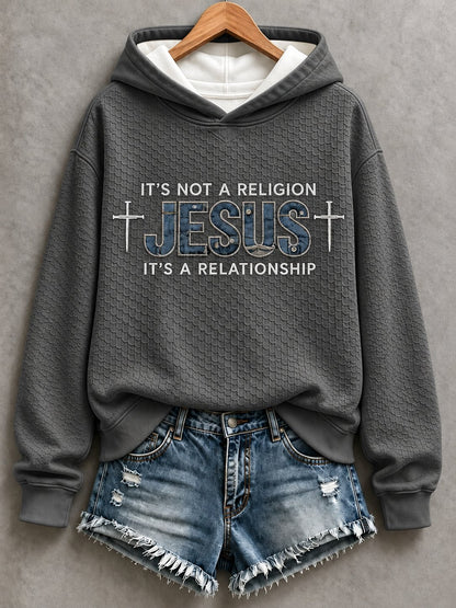 Women's Casual "Faith" Cross-Print Sweatshirt