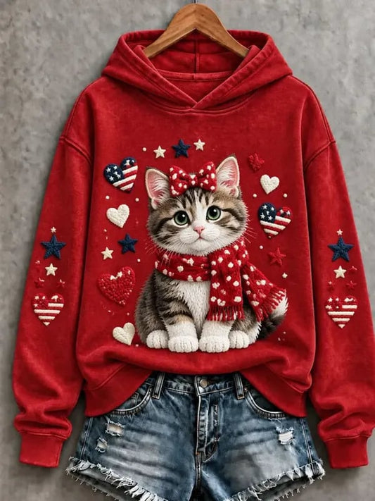 Women's Christmas Casual Animal Print Hoodie