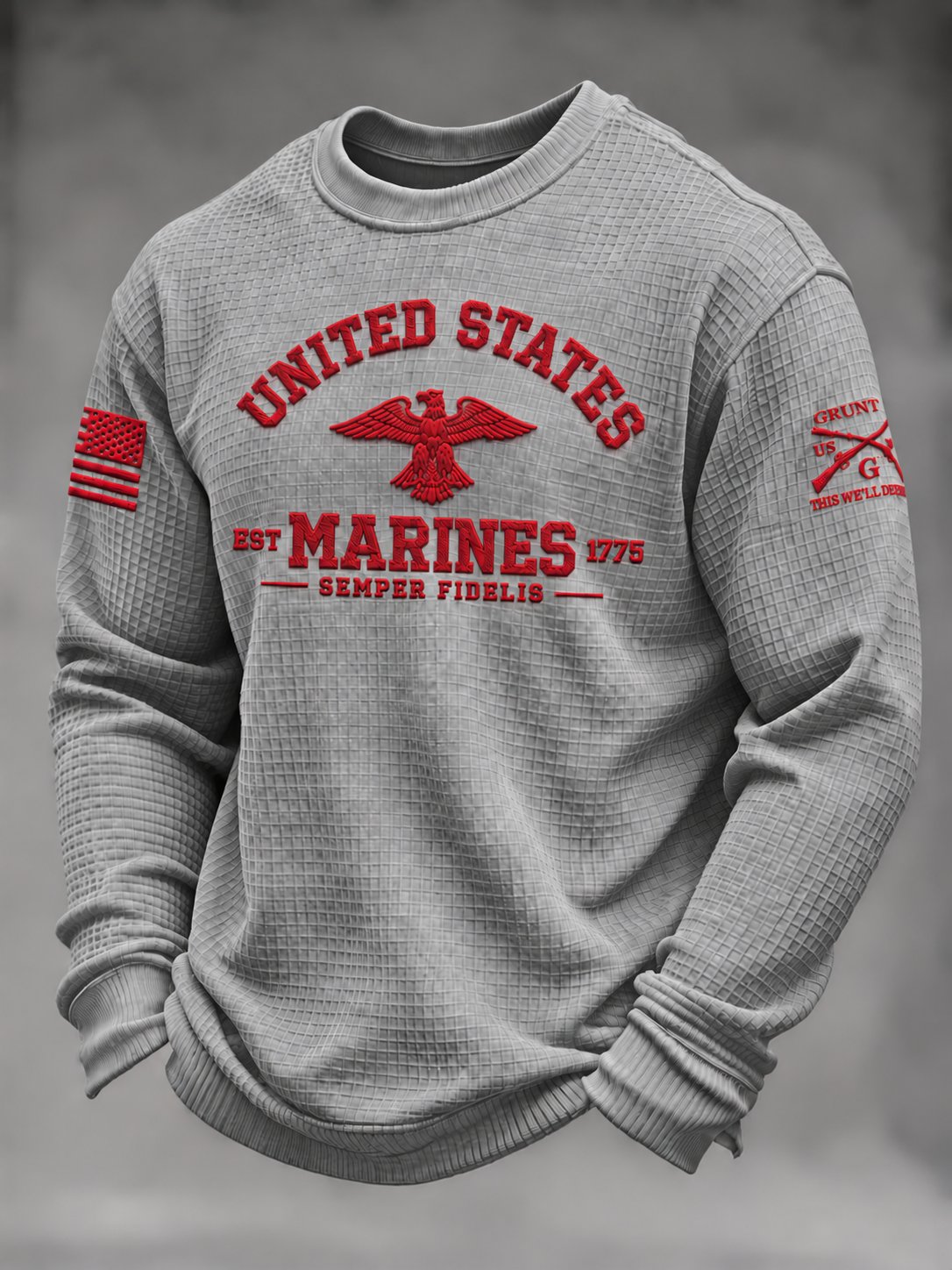 Men's U.S. Veterans Printed Waffle-Knit Top