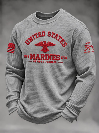 Men's U.S. Veterans Printed Waffle-Knit Top