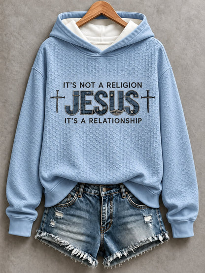 Women's Casual "Faith" Cross-Print Sweatshirt