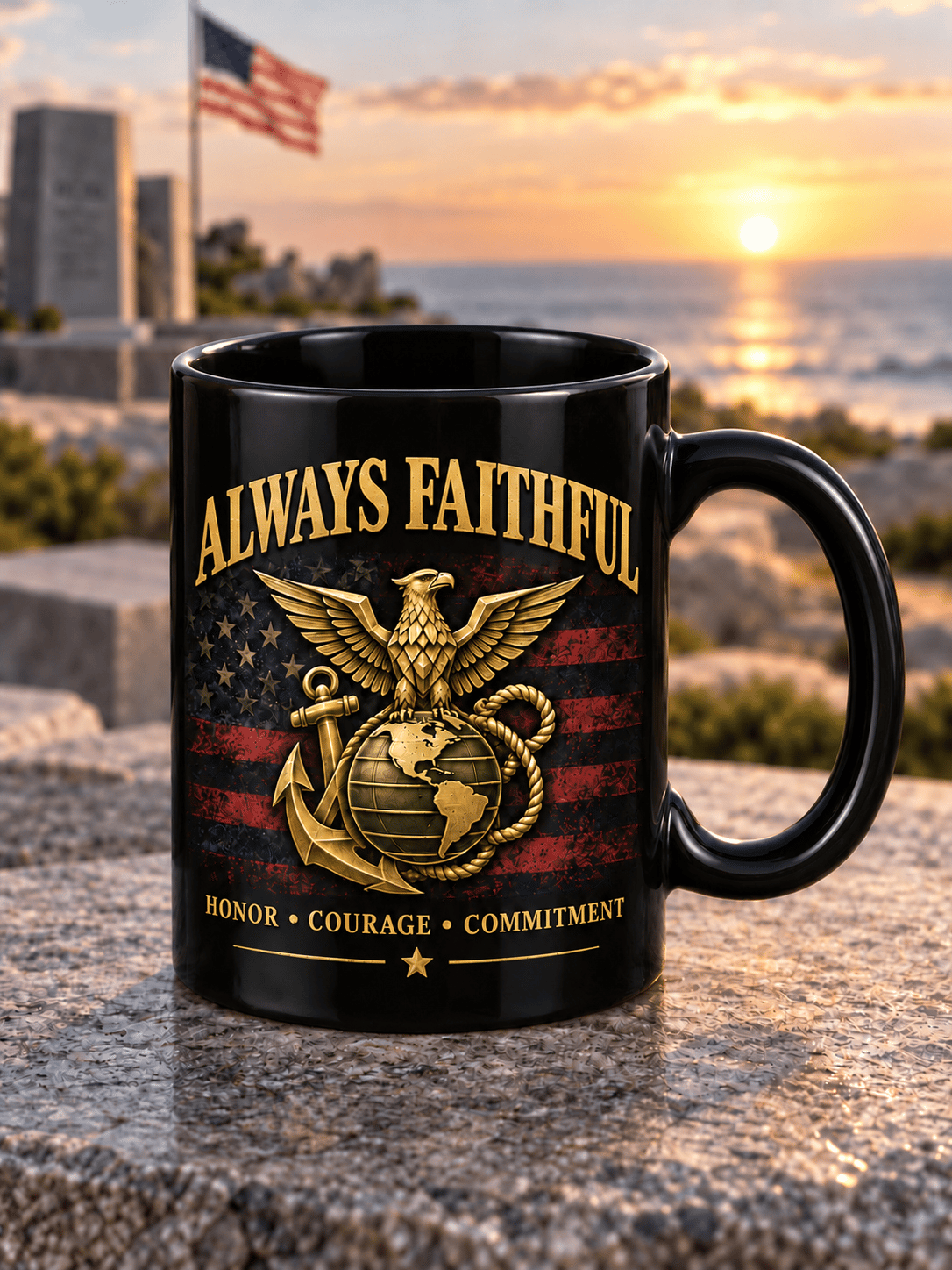 Unisex Vintage Veteran Art Printed Mug