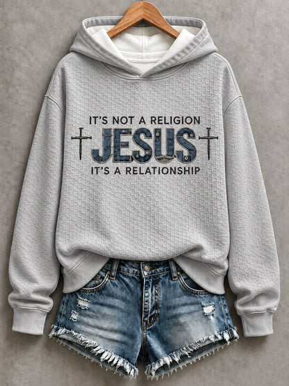 Women's Casual "Faith" Cross-Print Sweatshirt