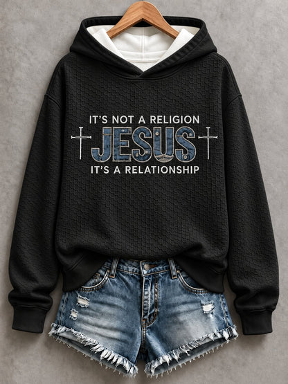 Women's Casual "Faith" Cross-Print Sweatshirt