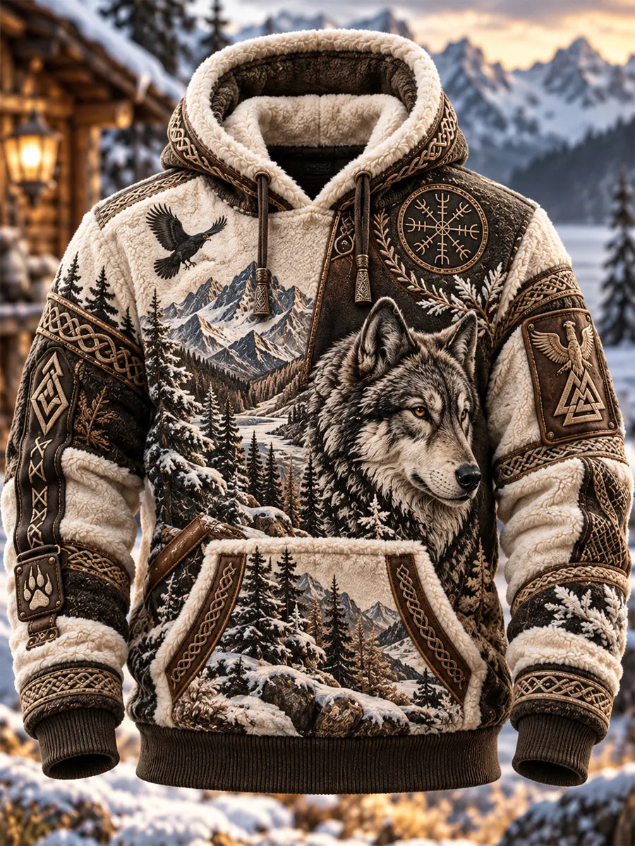 Men's Viking Hooded Imitation Sweater