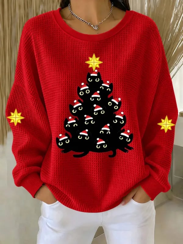 Women's Christmas Casual Animal Print Sweatshirt